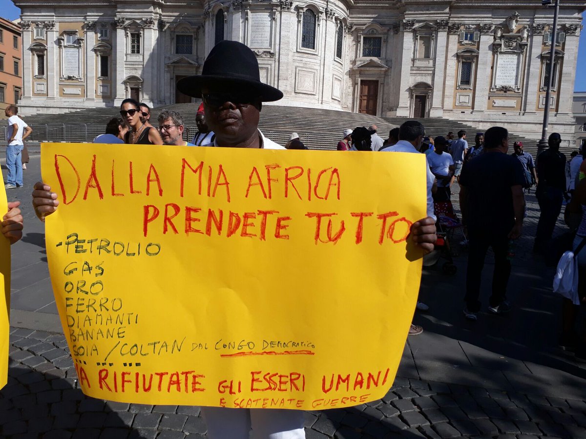 Rome: Massive demo in support of refugees + migrants after violent eviction yesterday