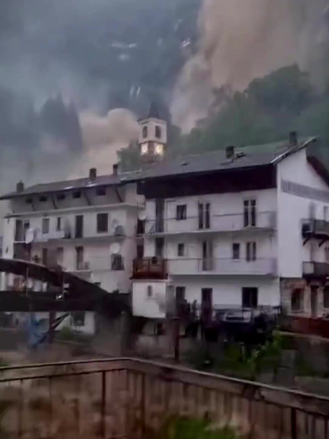 A critical situation is unfolding in some alpine valleys across northwest Italy, where persistent torrential rainfall associated with severe thunderstorms is now causing life-threatening flash flooding. This is footage from Noasca in the Orco Valley. Credit: Pro-Loco Noasca